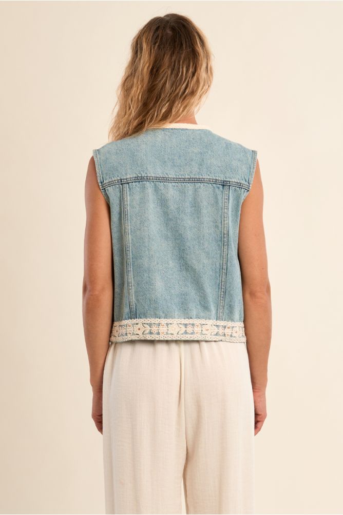 Denim Blazer, Embroidered
