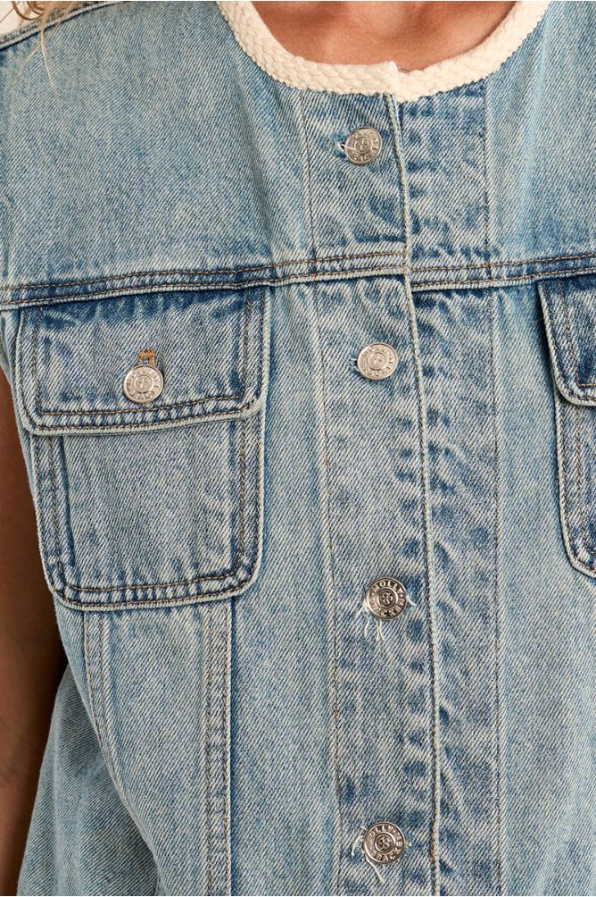 Denim Blazer, Embroidered
