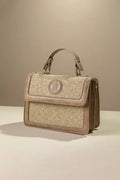Straw-textured handbag