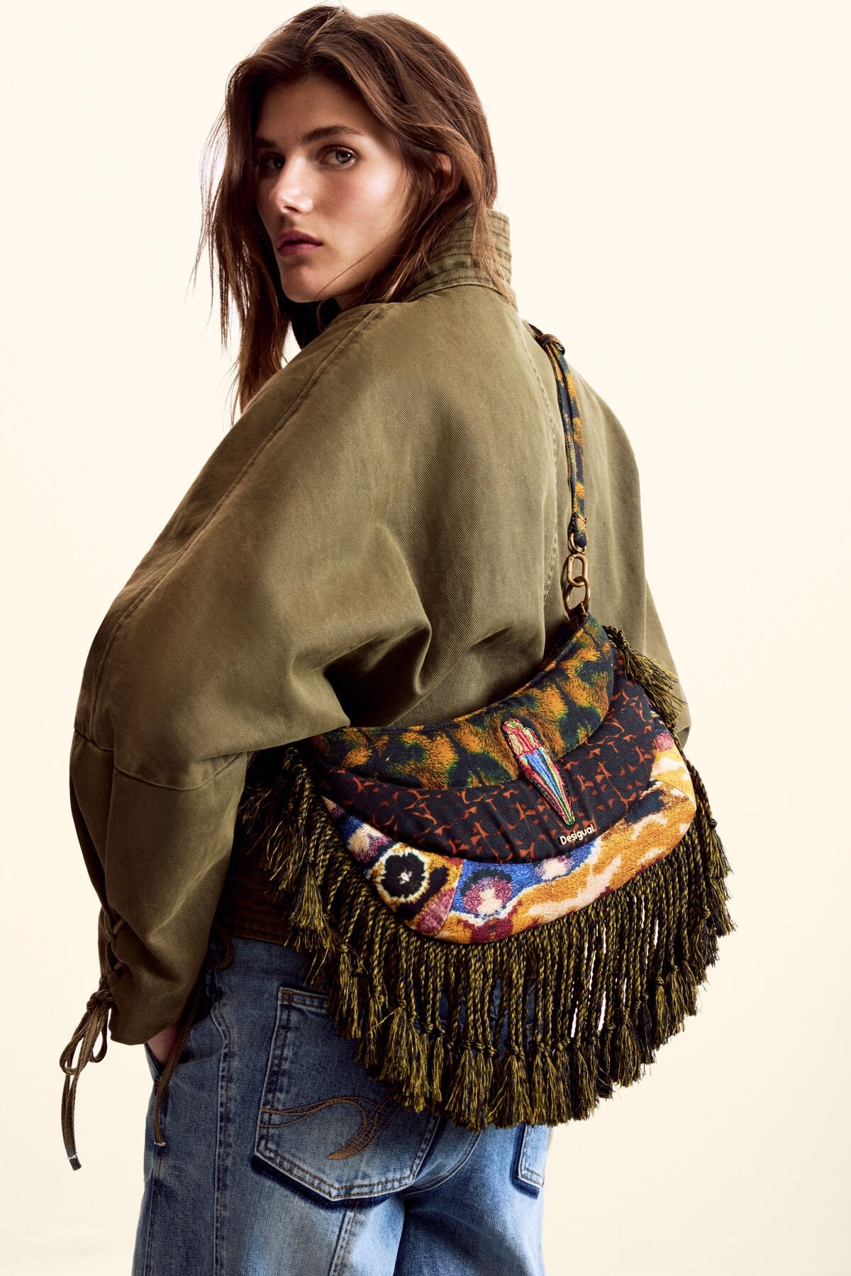 DESIGUAL Fringed bag designed by Mr. Christian Lacroix
