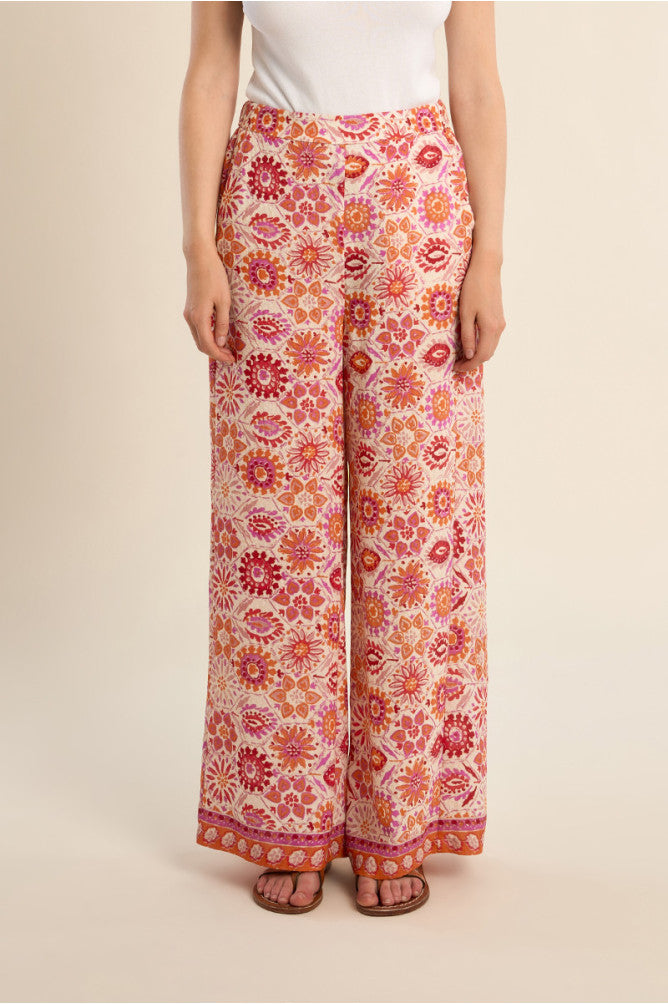 Wide printed pants